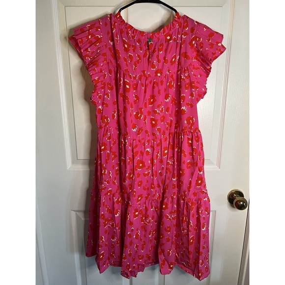 Women’s Pink Leopard Print Sleeveless Dress Size 1X NWOT - Picture 5 of 10